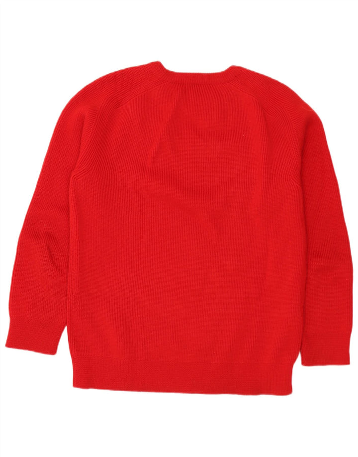 Suéter vintage masculino com gola canoa vermelho médio