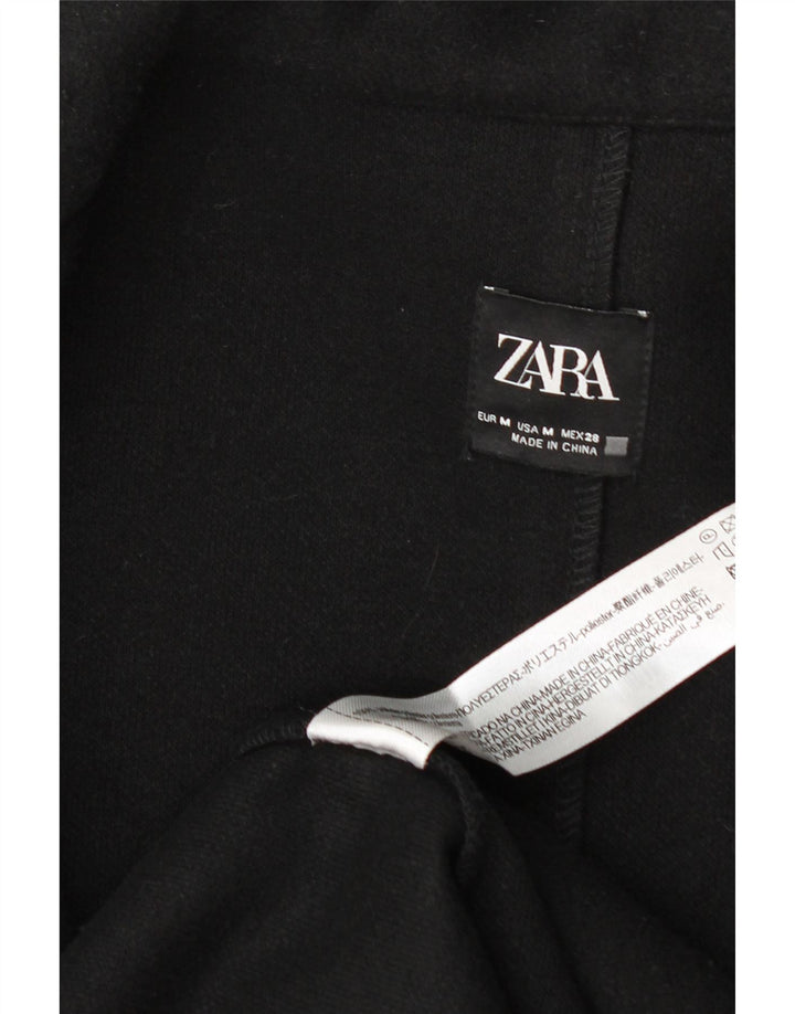 Sobretudo aberto feminino Zara UK 14 poliéster preto médio
