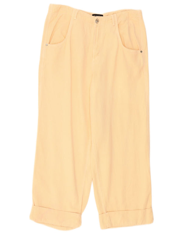 Calça feminina Massimo Dutti com corte solto UE 42 grande W32 L25 bege
