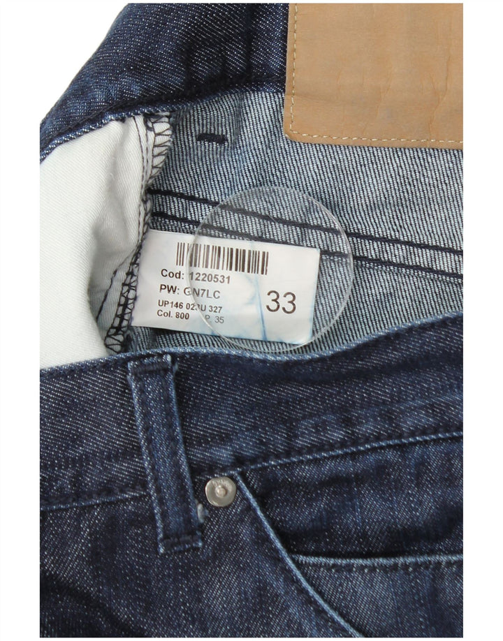 Dondup Mens Straight Jeans W33 L29 Azul Marinho Algodão