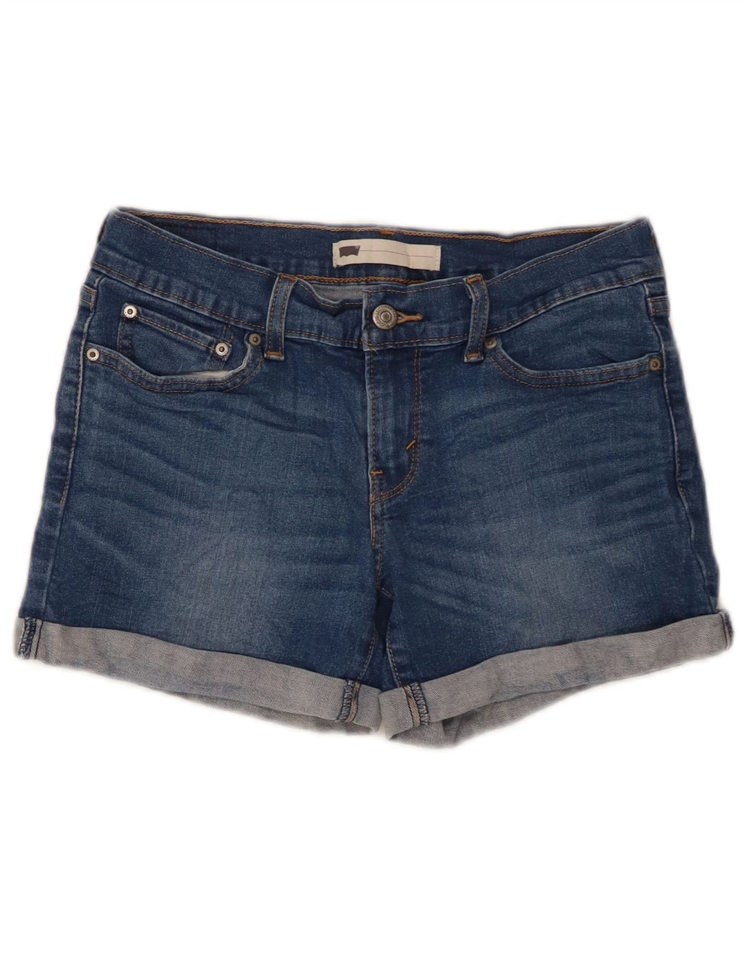 Shorts jeans feminino LEVI'S W26 pequeno algodão azul