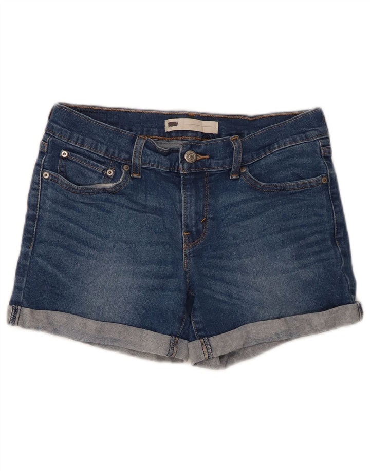 Shorts jeans feminino LEVI'S W26 pequeno algodão azul
