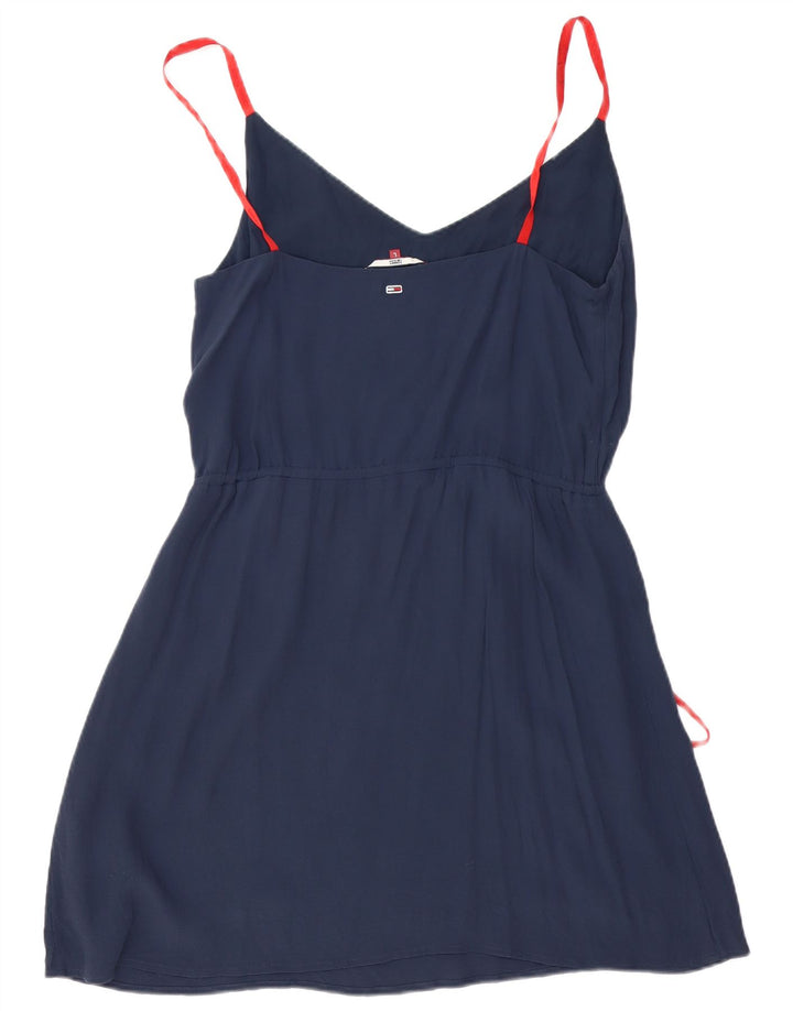 Vestido slip feminino TOMMY HILFIGER Reino Unido 14 grande viscose azul marinho