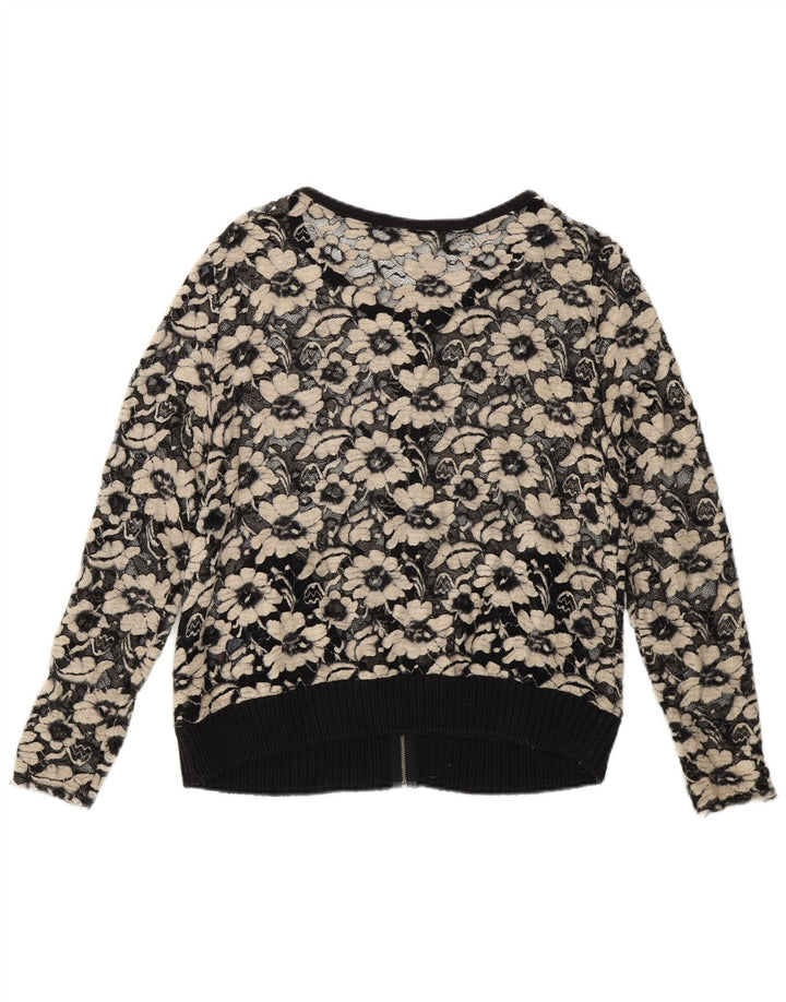 Cardigã feminino MINT VELVET transparente Reino Unido 14 viscose preta média