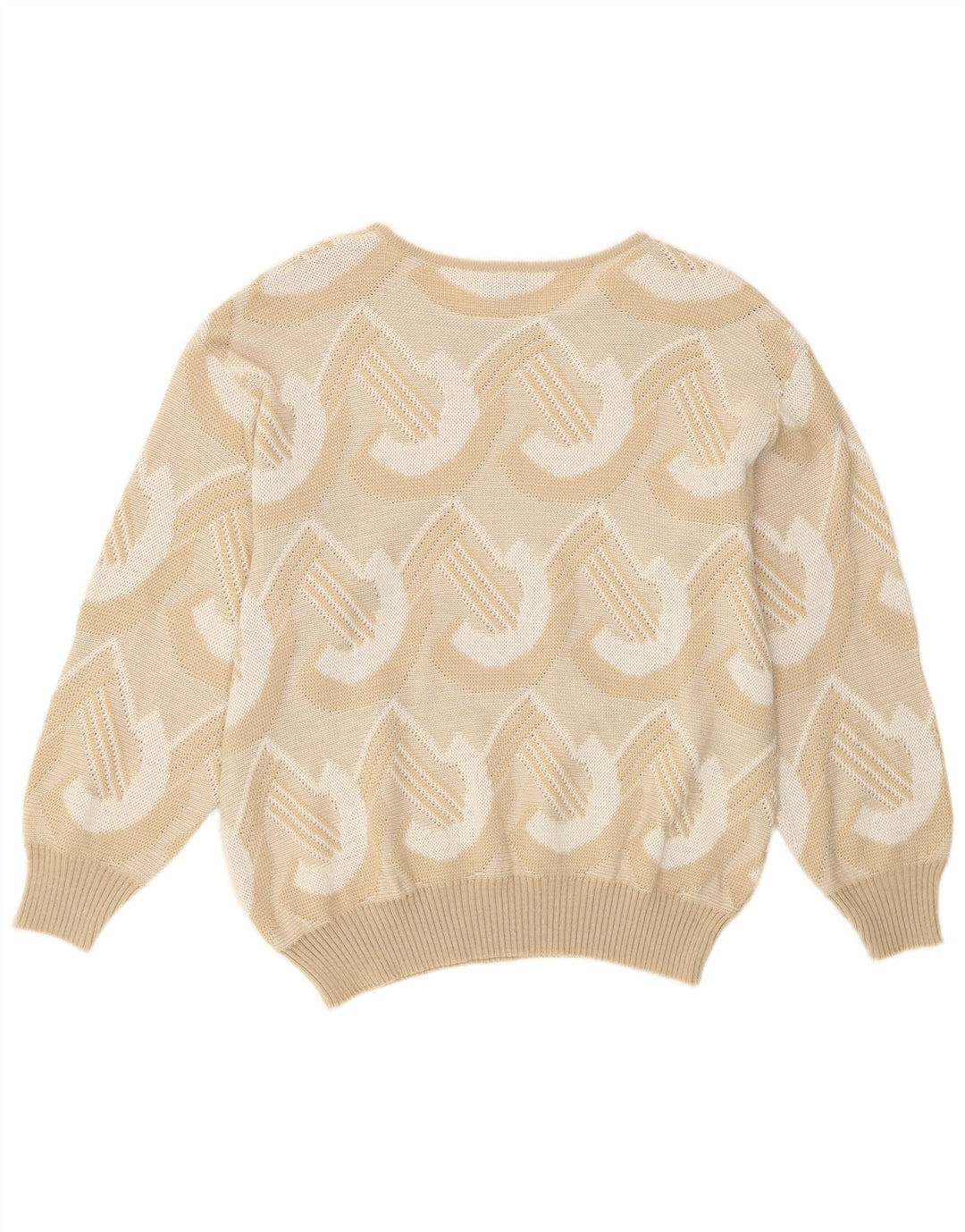 Suéter feminino Canda com gola canoa IT 48 XL bege acrílico geométrico