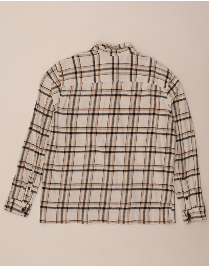 Camisa masculina de flanela Jack & Jones 2XL algodão xadrez branco