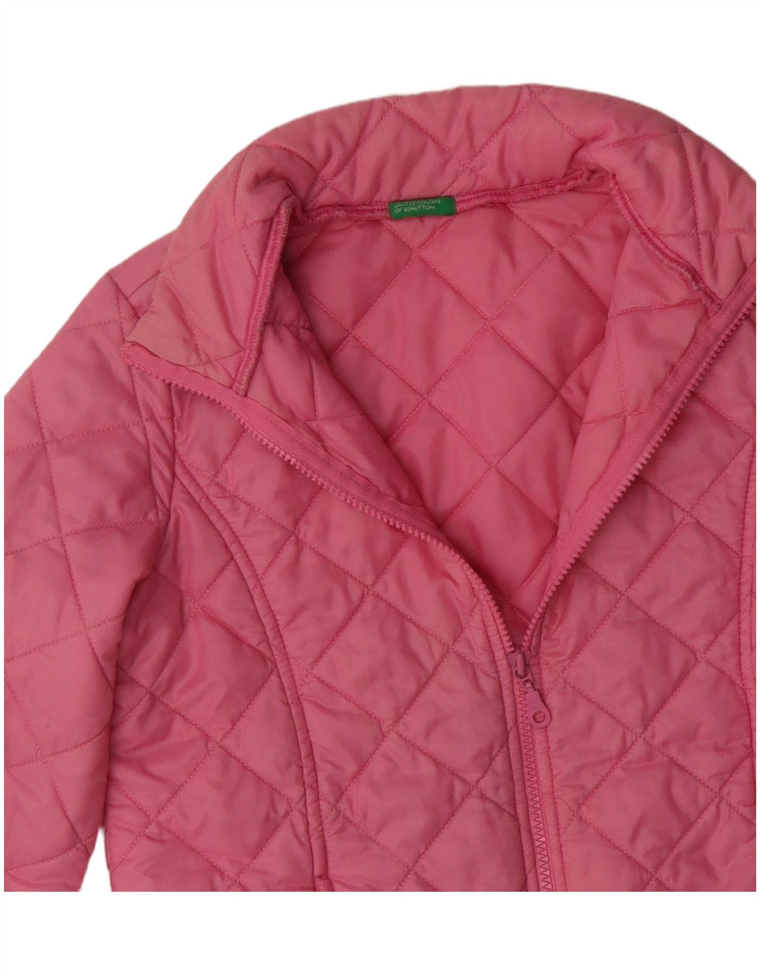Jaqueta acolchoada feminina BENETTON UK 8 pequena rosa