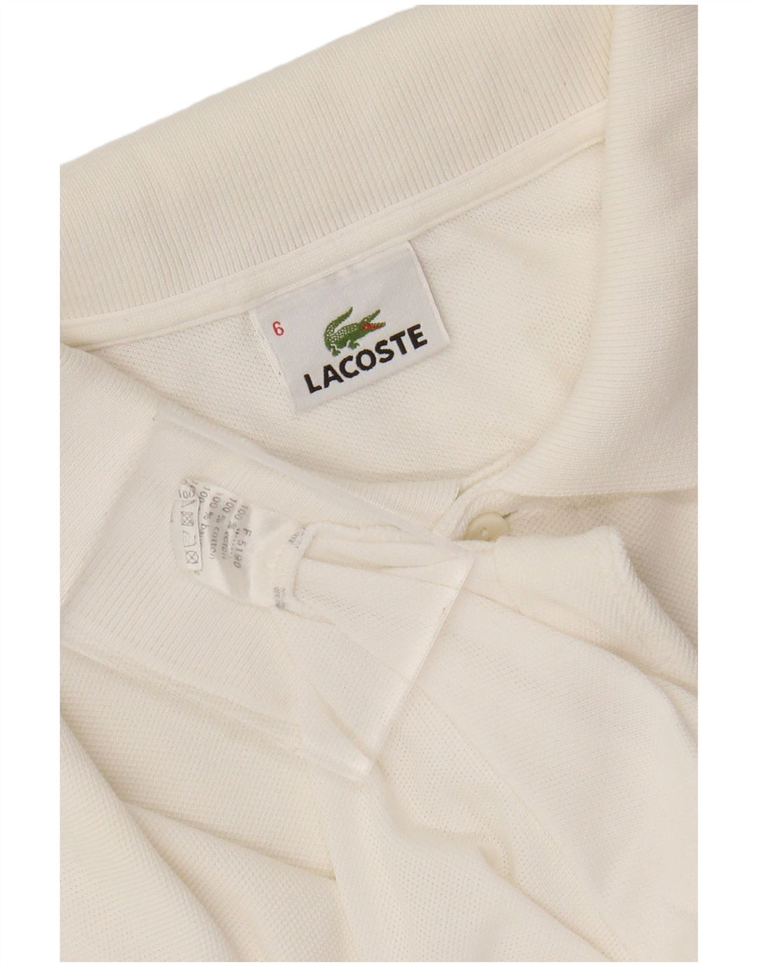 Camisa polo masculina LACOSTE tamanho 6 XL algodão branco
