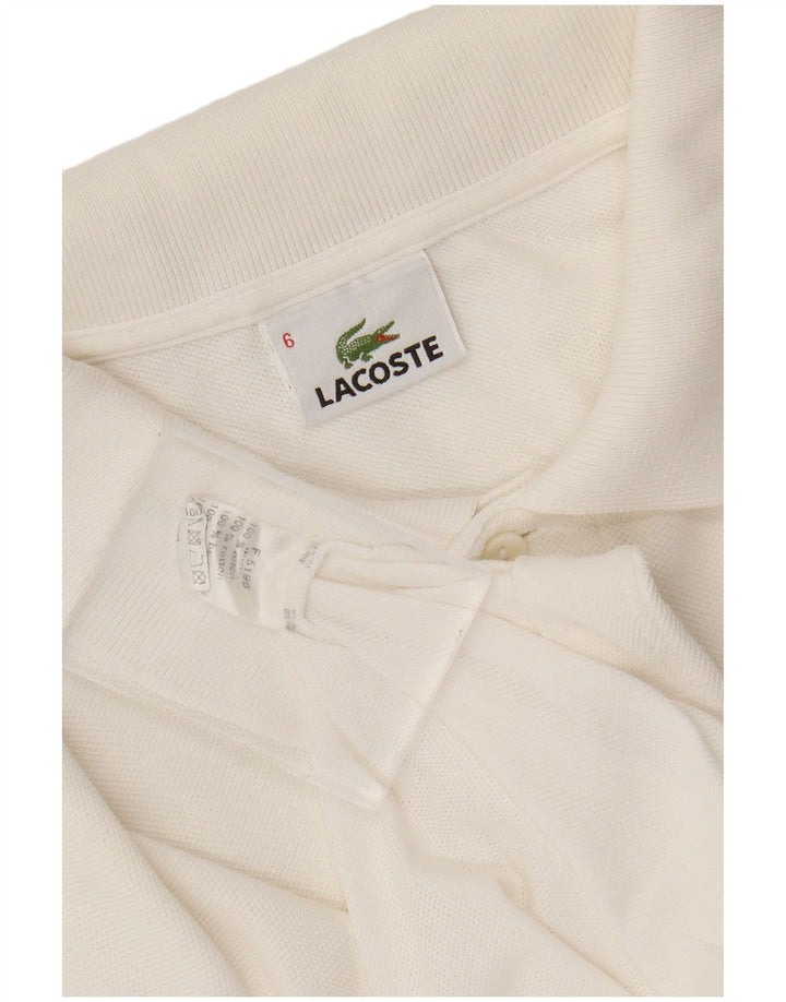 Camisa polo masculina LACOSTE tamanho 6 XL algodão branco