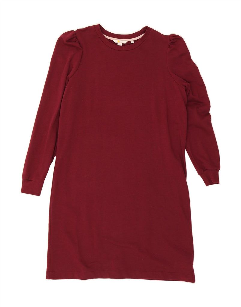 BODEN Womens Sweatshirt Jumper Dress UK 16 Large Burgundy Cotton Vintage Boden and Second-Hand Boden from Messina Hembry 