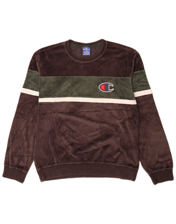 Jumper feminino de veludo Champion UK 16 grande bloco colorido cinza