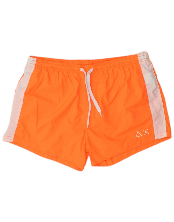 Shorts de natação masculino Sun68 XL laranja colorblock