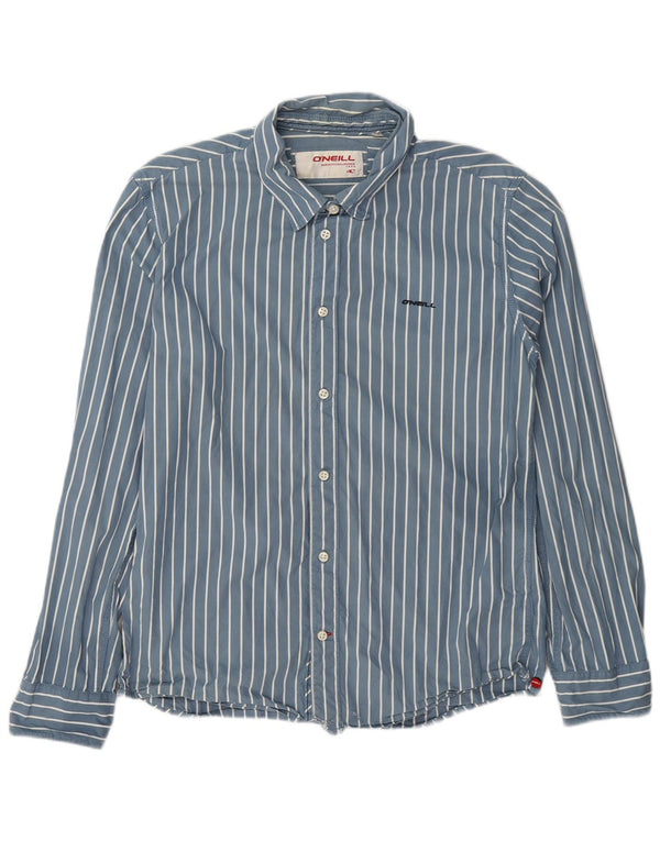 Camisa masculina O'Neill de algodão listrado azul médio