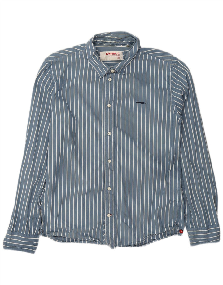 Camisa masculina O'Neill de algodão listrado azul médio