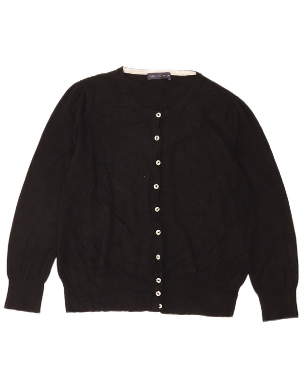 Suéter cardigã feminino Marks & Spencer UK 18 XL preto viscose