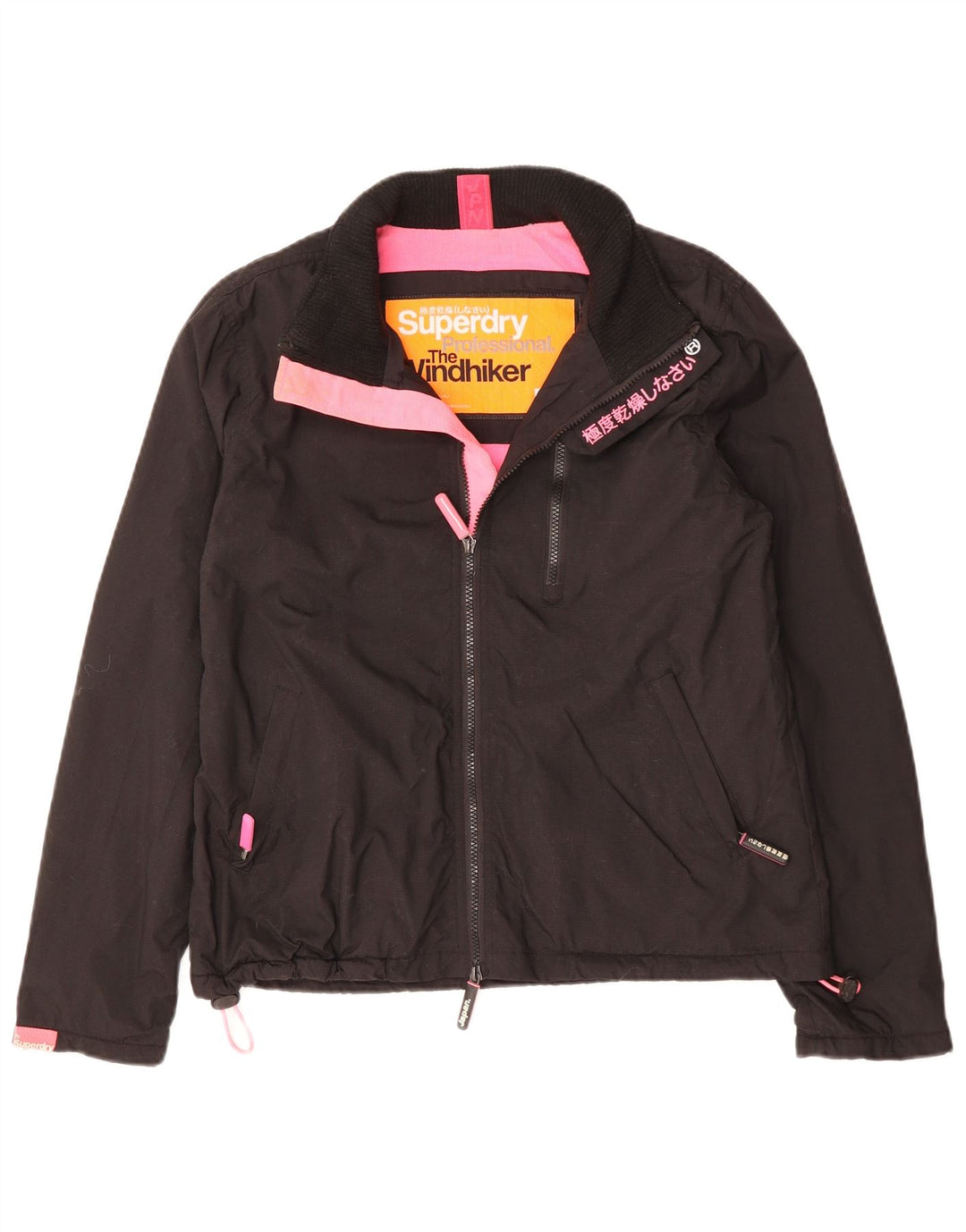 Jaqueta corta-vento feminina SUPERDRY The Windhiker UK 16 grande preta