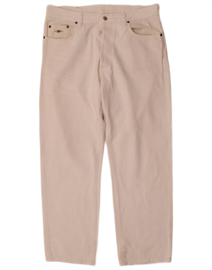 Charro Mens Straight Jeans W38 L30 Algodão Branco