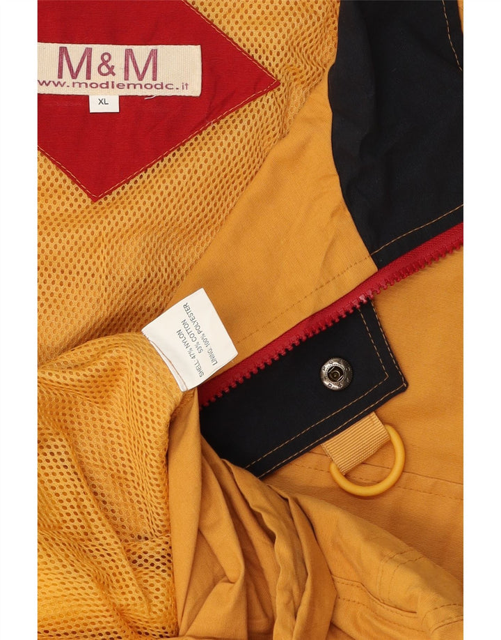 Jaqueta de chuva masculina vintage UK 42 XL nylon amarelo