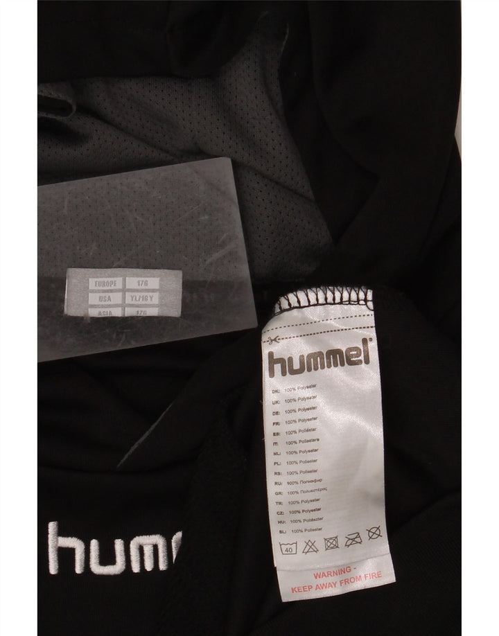 HUMMEL Suéter gráfico masculino com capuz 15-16 anos grande bloco colorido preto