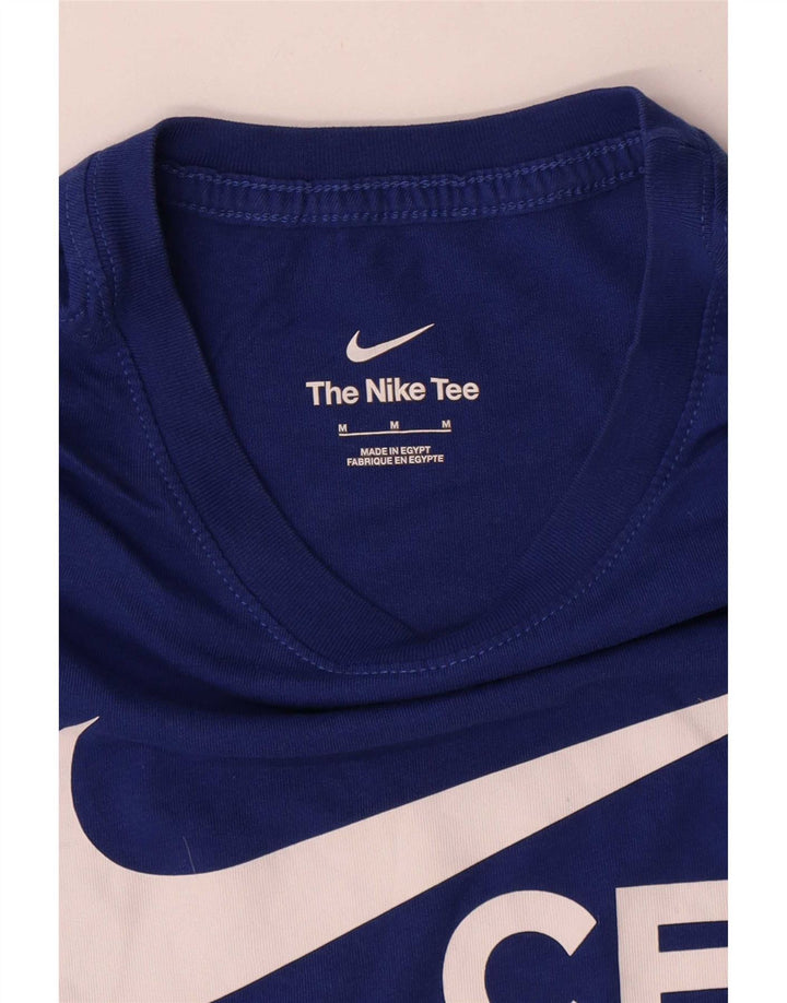Camiseta Nike masculina gráfica Top médio algodão azul