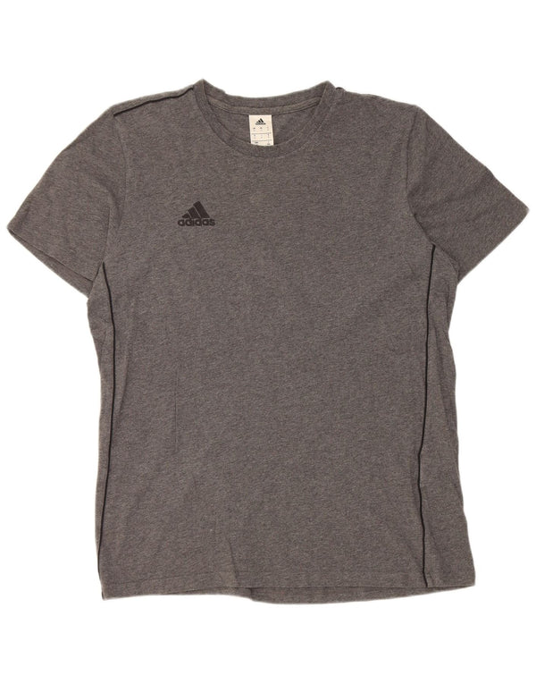 Adidas Mens Camiseta Top Grande Algodão Cinza