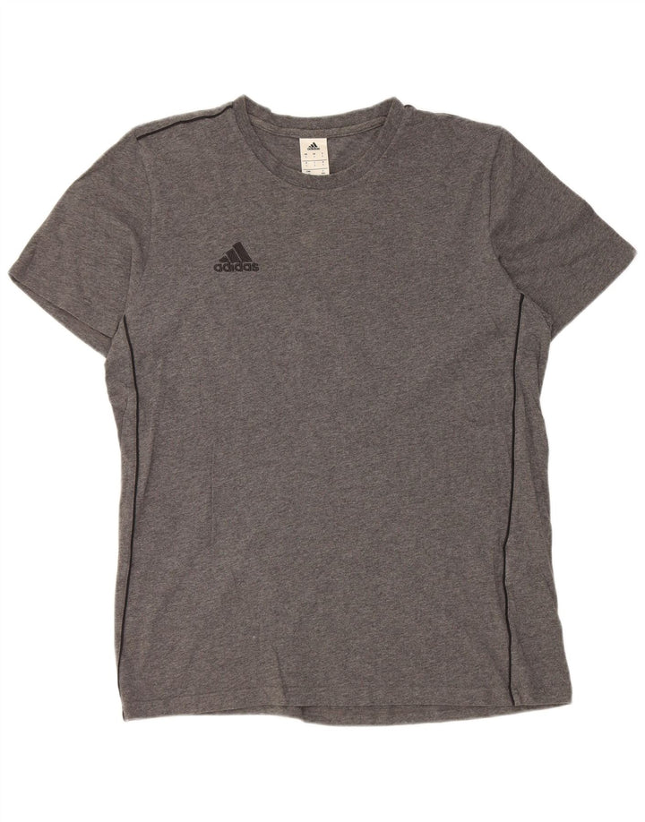 Adidas Mens Camiseta Top Grande Algodão Cinza