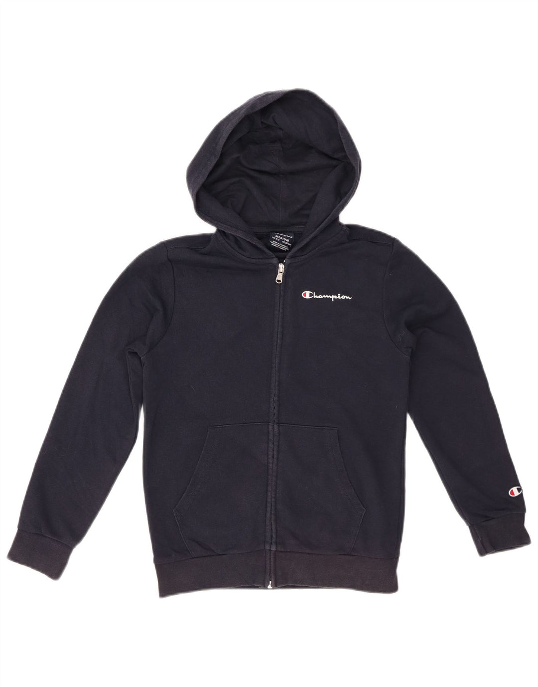 CHAMPION Suéter masculino com capuz e zíper gráfico 9-10 anos médio azul marinho