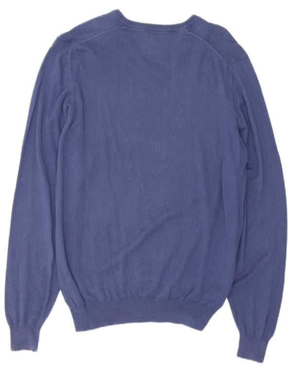 Suéter masculino Marks & Spencer regular fit com decote em V azul marinho médio