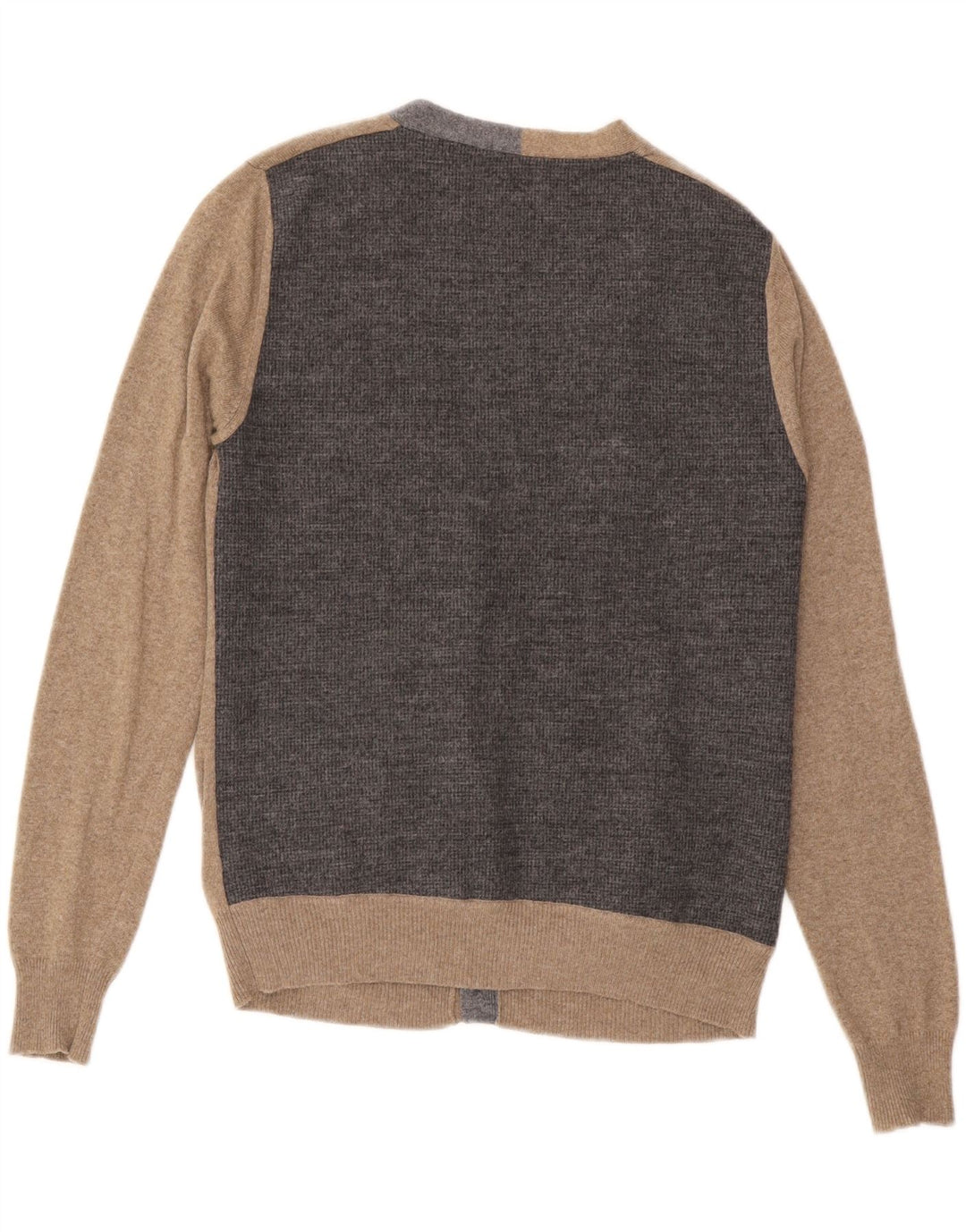 Suéter cardigã feminino HARMONT & BLAINE Reino Unido 10 bloco colorido marrom pequeno