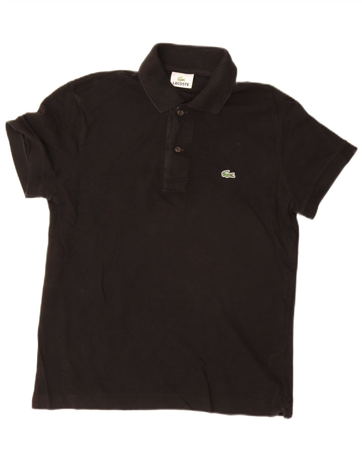 Camisa polo masculina Lacoste tamanho 3 pequeno algodão preto