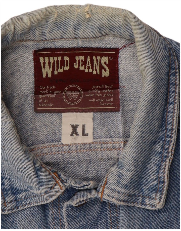 Jaqueta jeans masculina Wild Jeans UK 42 XL algodão azul