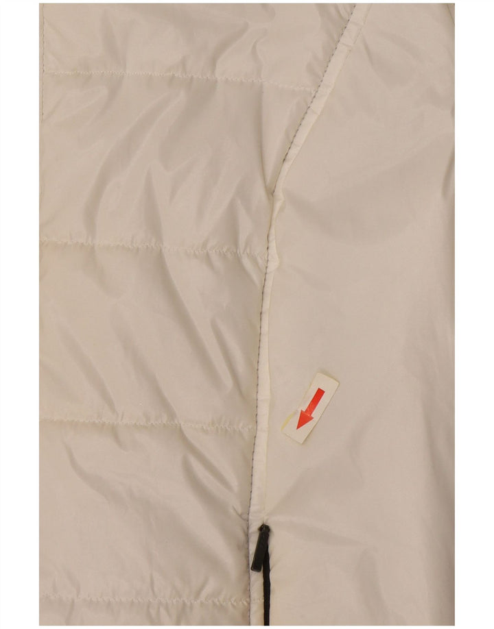 Refrigiwear Jaqueta bomber acolchoada feminina com capuz Reino Unido 14 grande poliéster branco