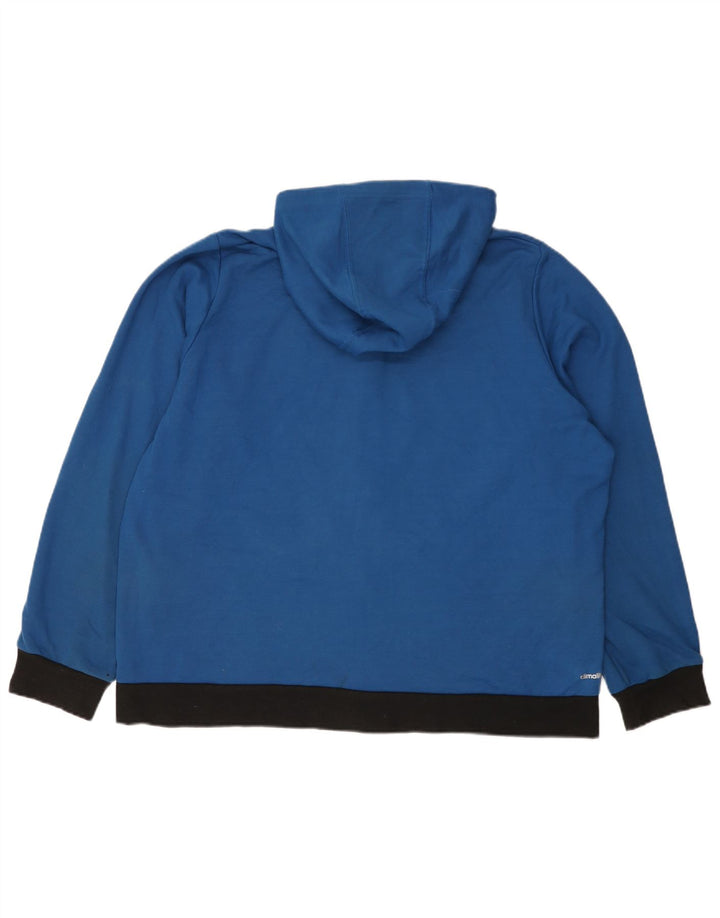 Adidas masculino Climalite Zip moletom com capuz 2XL azul colorblock poliéster