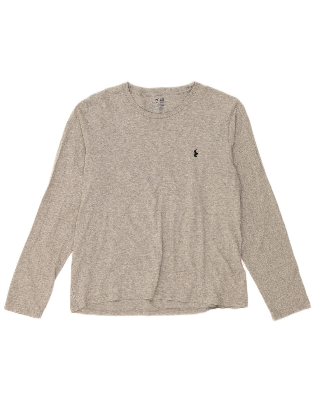 Top masculino Polo Ralph Lauren manga comprida pequeno algodão cinza