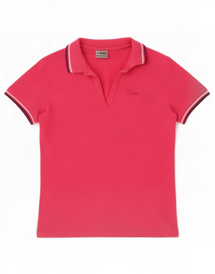 Camisa polo feminina Lotto rosa médio