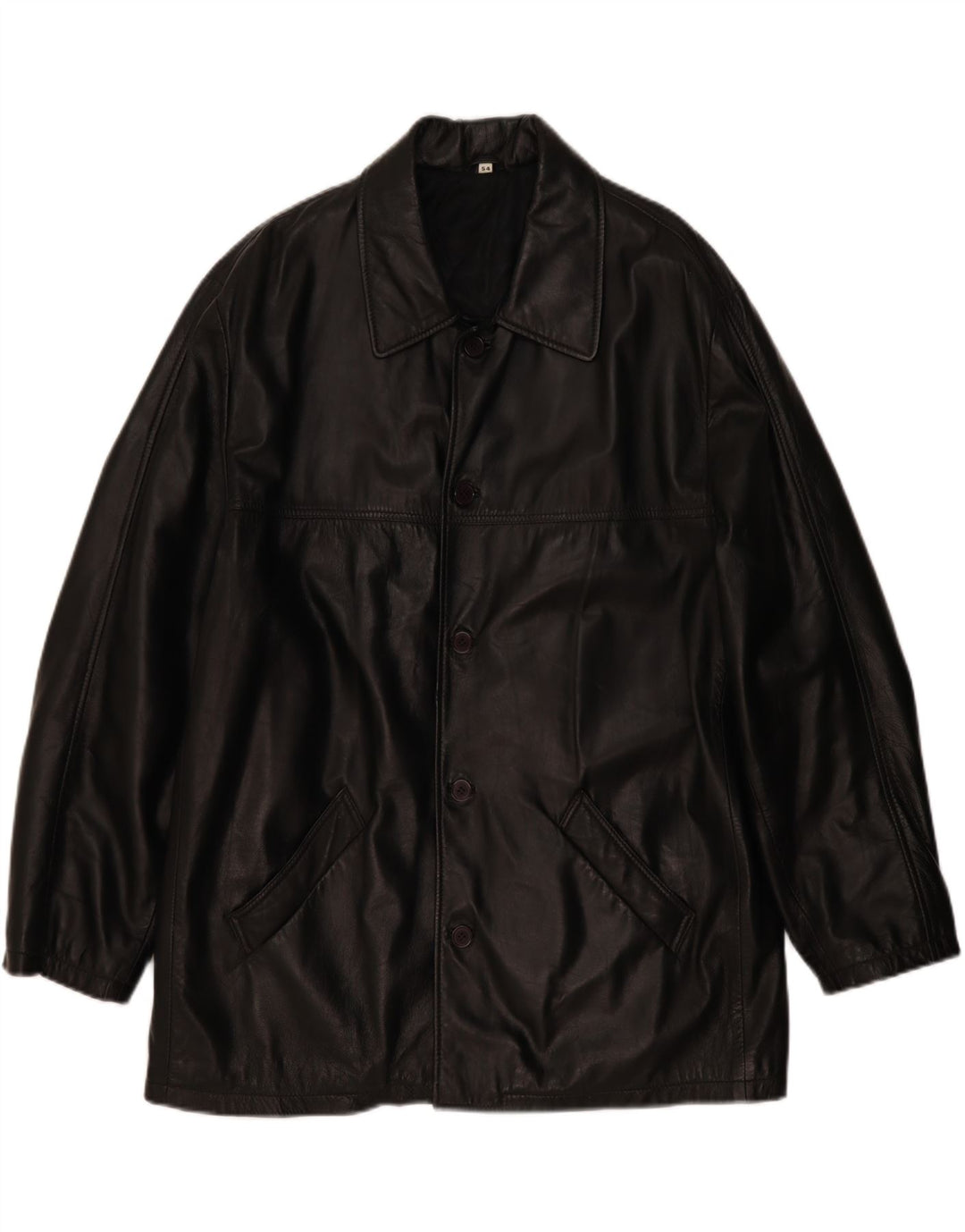 Jaqueta de couro masculina vintage EU 54 2XL couro preto