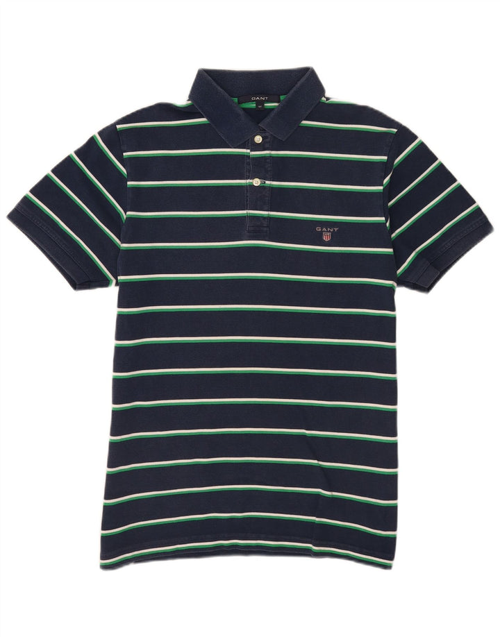 Camisa polo masculina Gant médio algodão listrado azul marinho