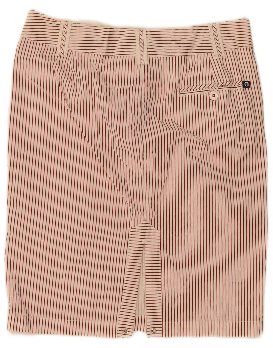 Saia reta feminina MURPHY & NYE W32 grande algodão listrado branco