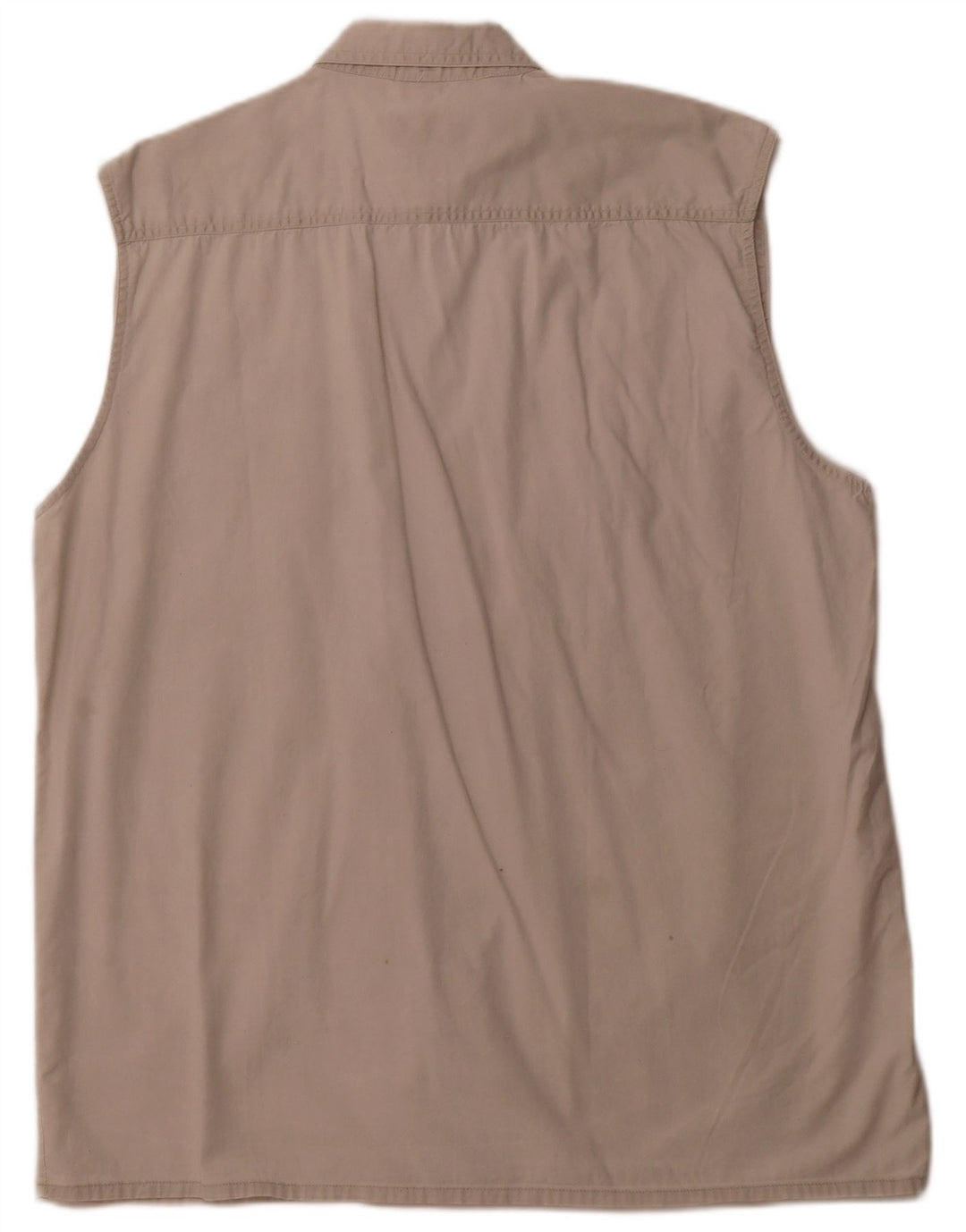 Camisa masculina sem mangas VINTAGE algodão bege grande
