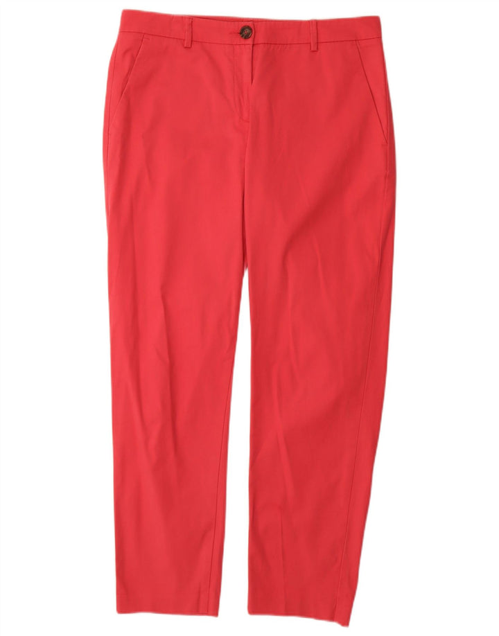 Calça feminina casual justa BENETTON Reino Unido 12 médio W30 L27 algodão rosa