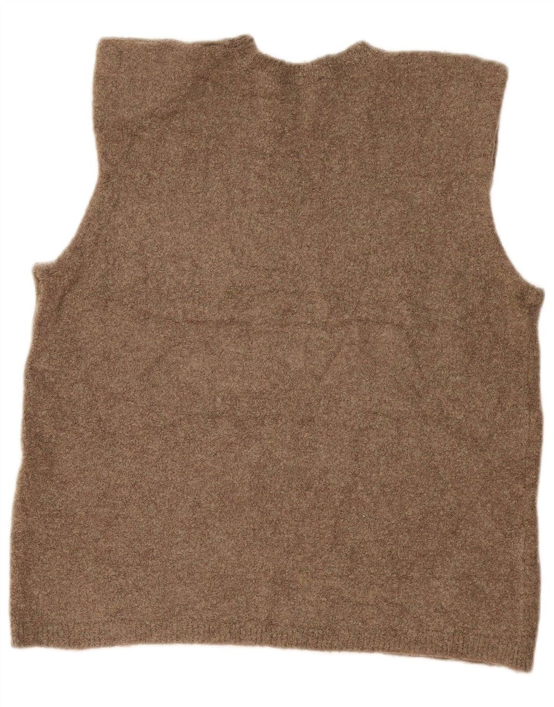 Zara Womens Vest Tank Top UK 14 Medium Khaki Flecked Poliamida