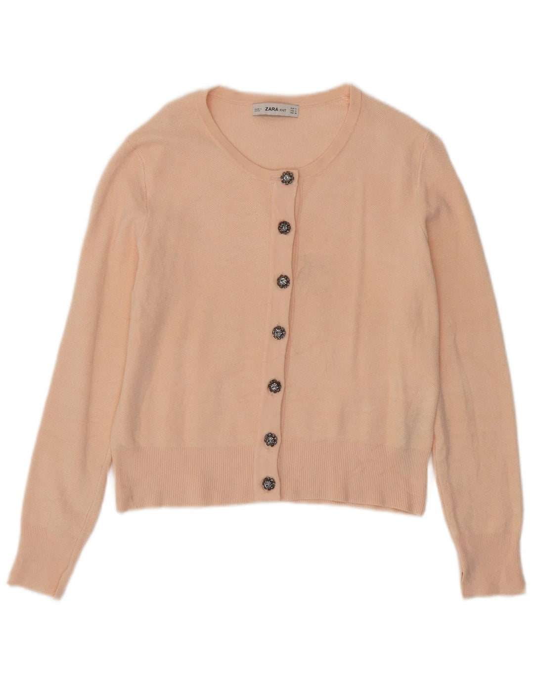 Suéter cardigã feminino Zara Reino Unido 12 viscose rosa médio