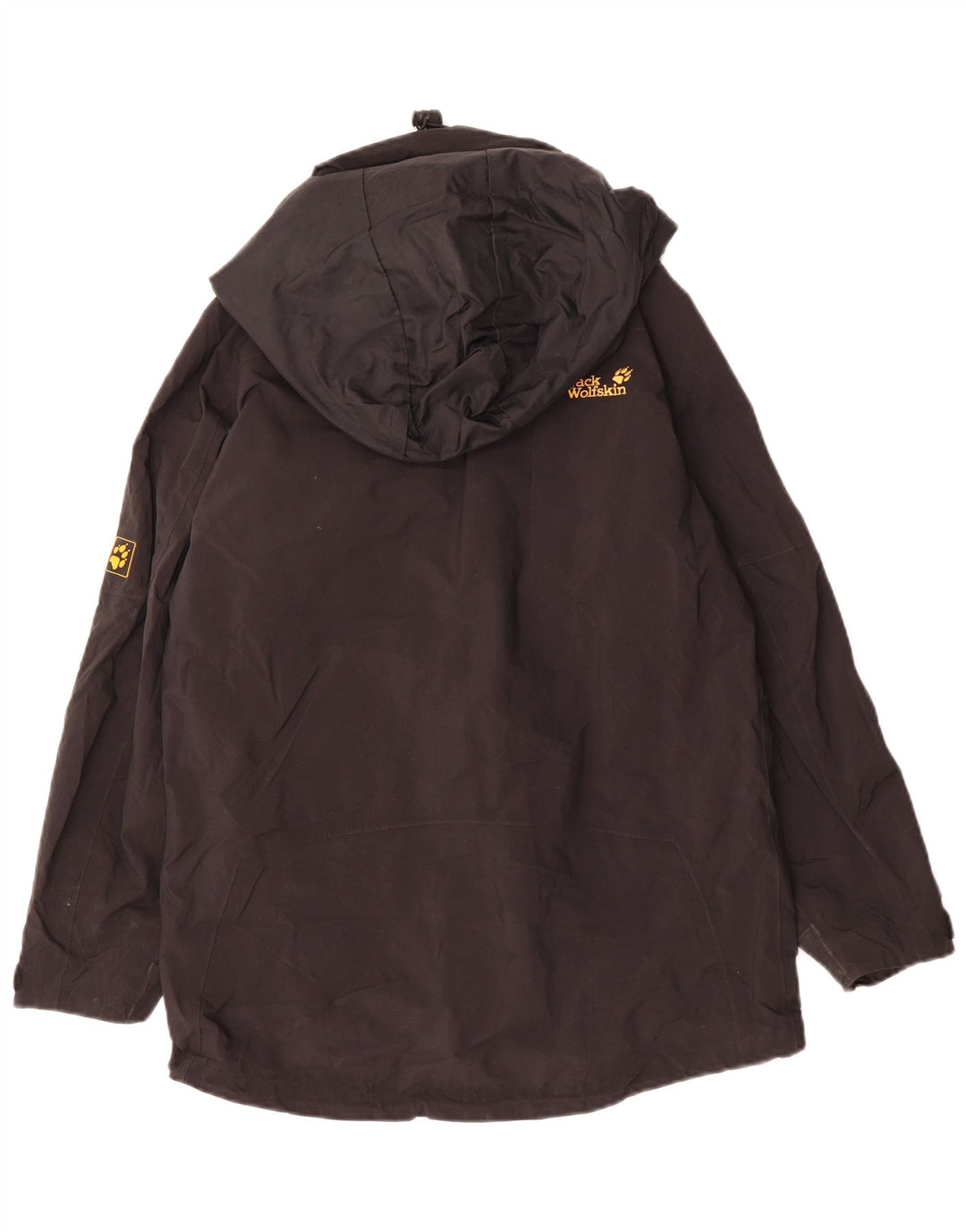 Jaqueta de chuva feminina grande com capuz JACK WOLFSKIN Reino Unido 8 pequena preta