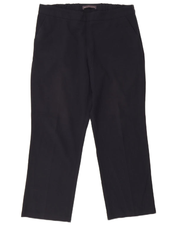 Calça casual feminina Marks & Spencer UK 14 grande W34 L27 azul marinho