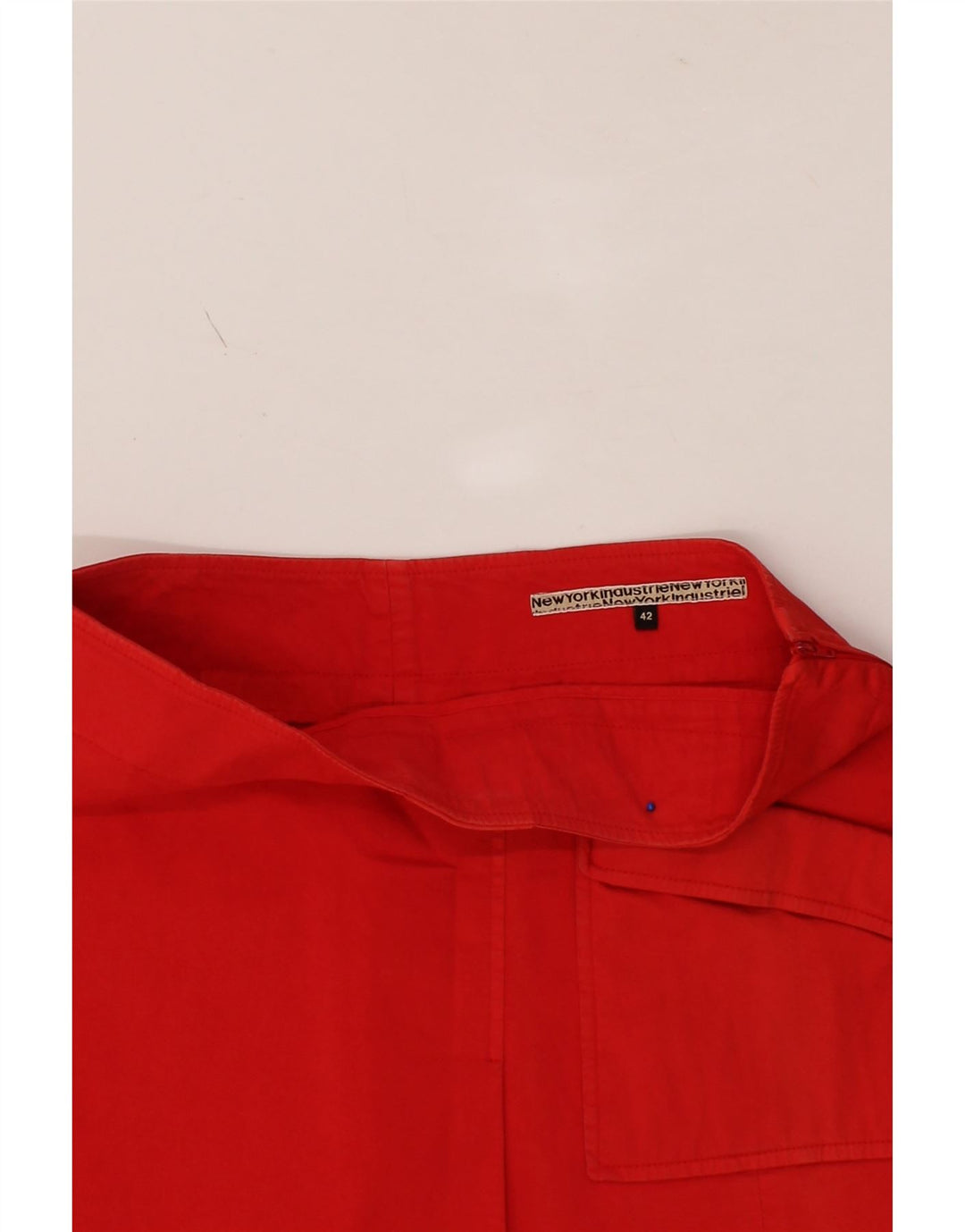VINTAGE Womens Mini Skirt EU 42 Large W32 Red Cotton Vintage Vintage and Second-Hand Vintage from Messina Hembry 