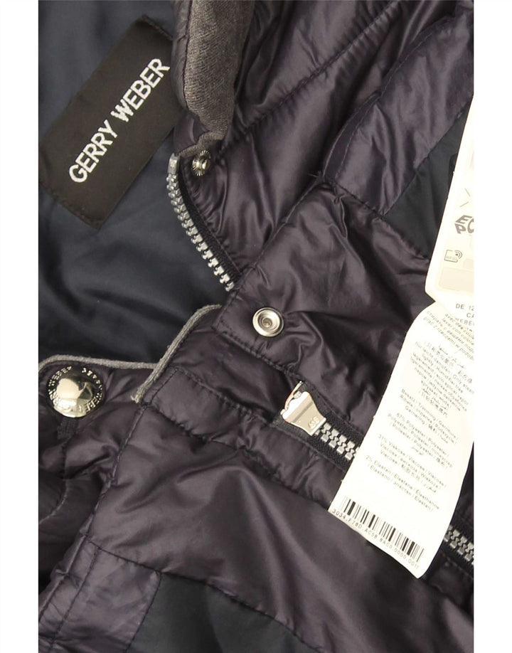 Jaqueta acolchoada feminina Gerry Weber UK 14 grande poliéster azul marinho