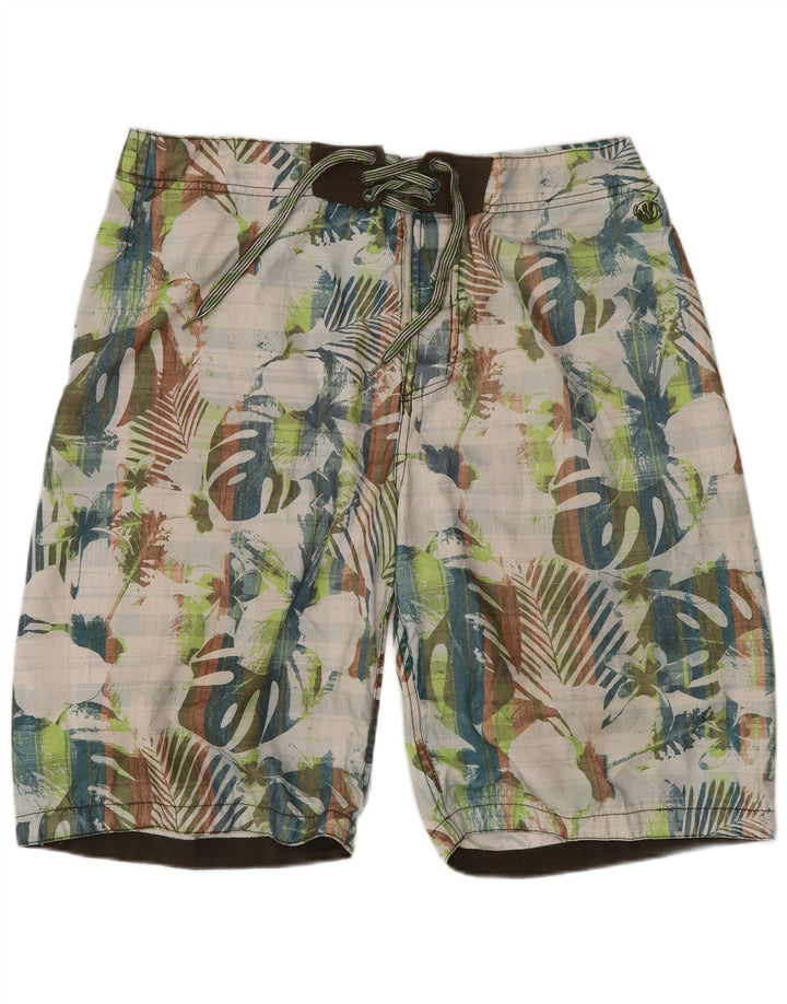 Poliéster floral colorido grande do short de natação dos homens gordos da cara