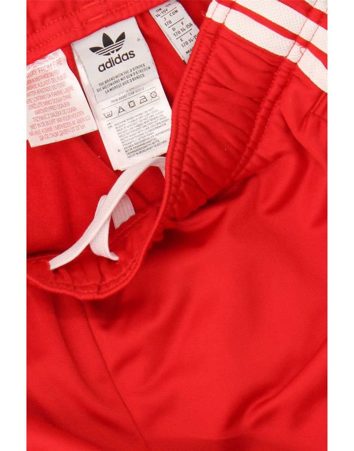 Adidas meninos calças de treino joggers 14-15 anos poliéster vermelho