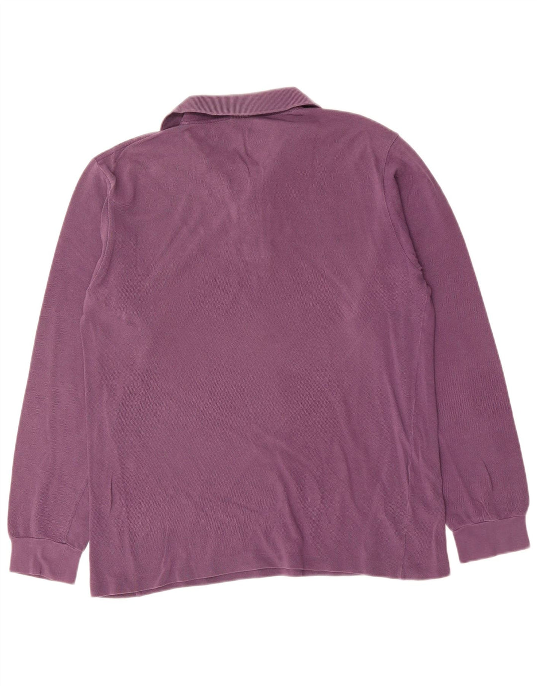 Camisa polo masculina de manga comprida LACOSTE algodão roxo médio