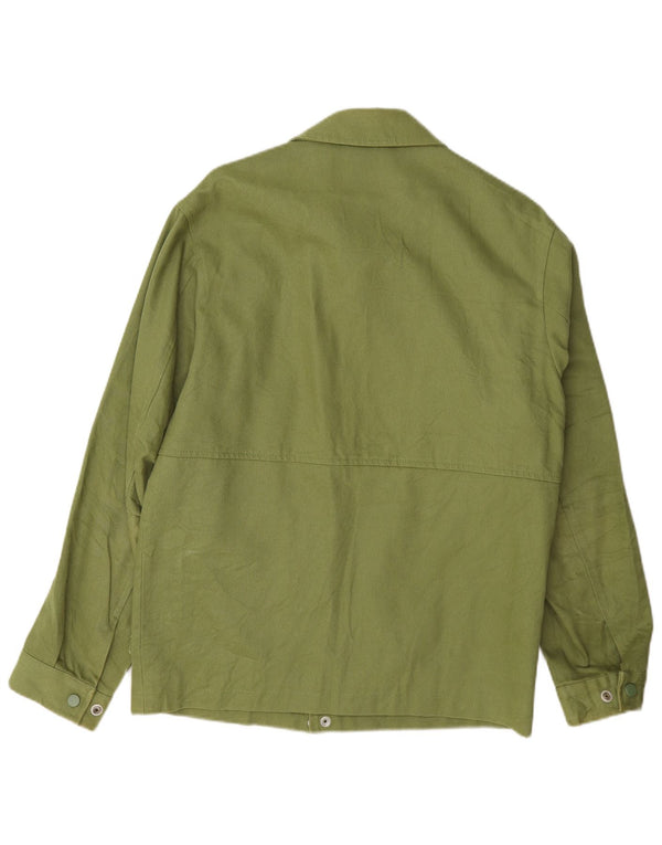 Zara Mens Bomber Jacket UK 36 Pequeno Algodão Verde